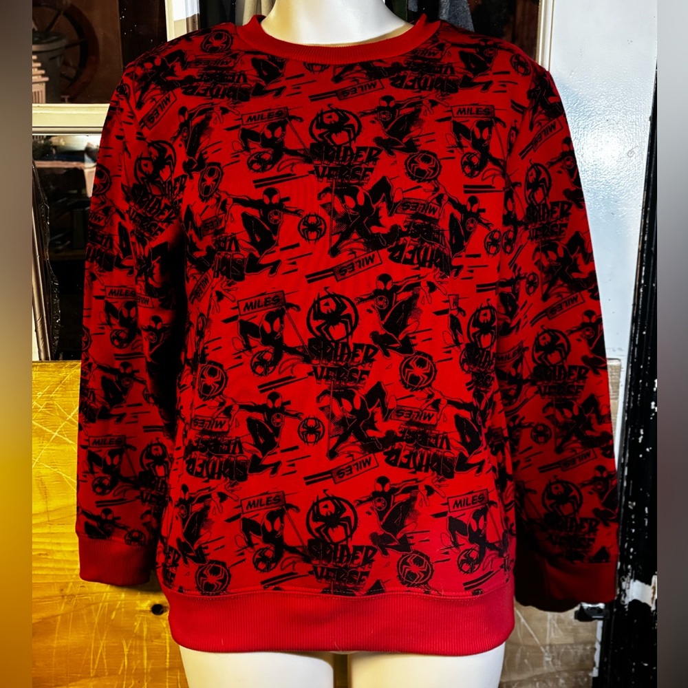 Spiderman Red and Black Graphic Crewneck Sweater